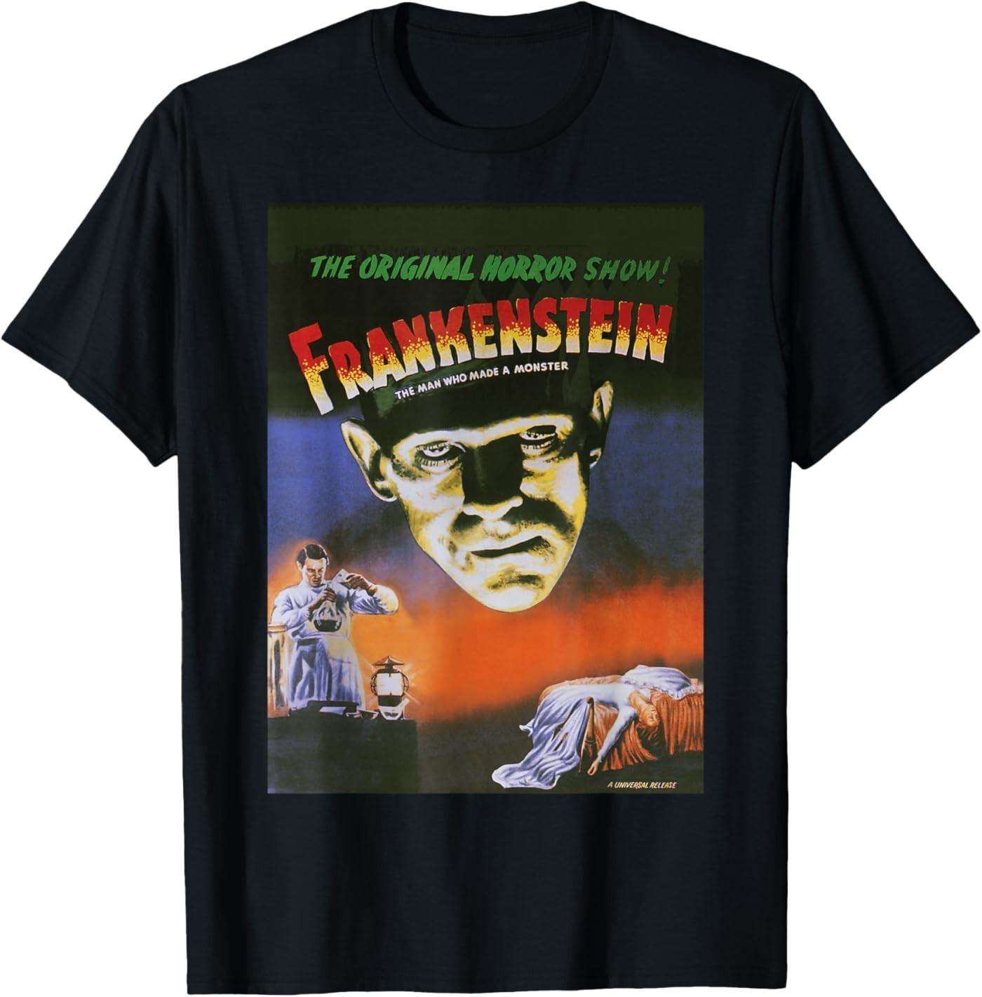 Universal Monsters Distressed Frankenstein Movie Poster T-Shirt S разноцветный