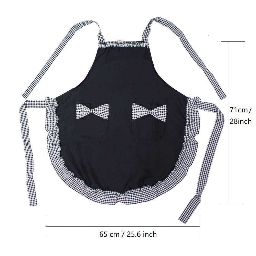 Uniform Apron Stain Resistant Adjustable Plaid Bow Swing Lace Apron Amazon Source