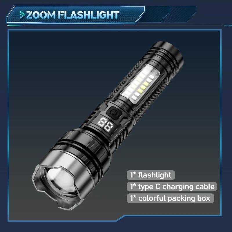 

Вуличний аварійний ліхтар Лазерний дизайн Цифровий дисплей 3 режими освітлення Телескопічна функція Водонепроникність IP44 Професійне обладнання 1PC