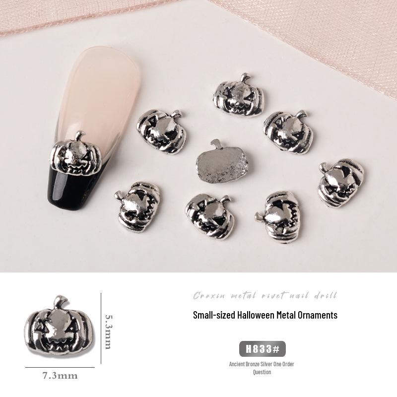 Japanese Metal Nail Art: Halloween Ghost Claw, Skull & Spider Rhinestone Stickers