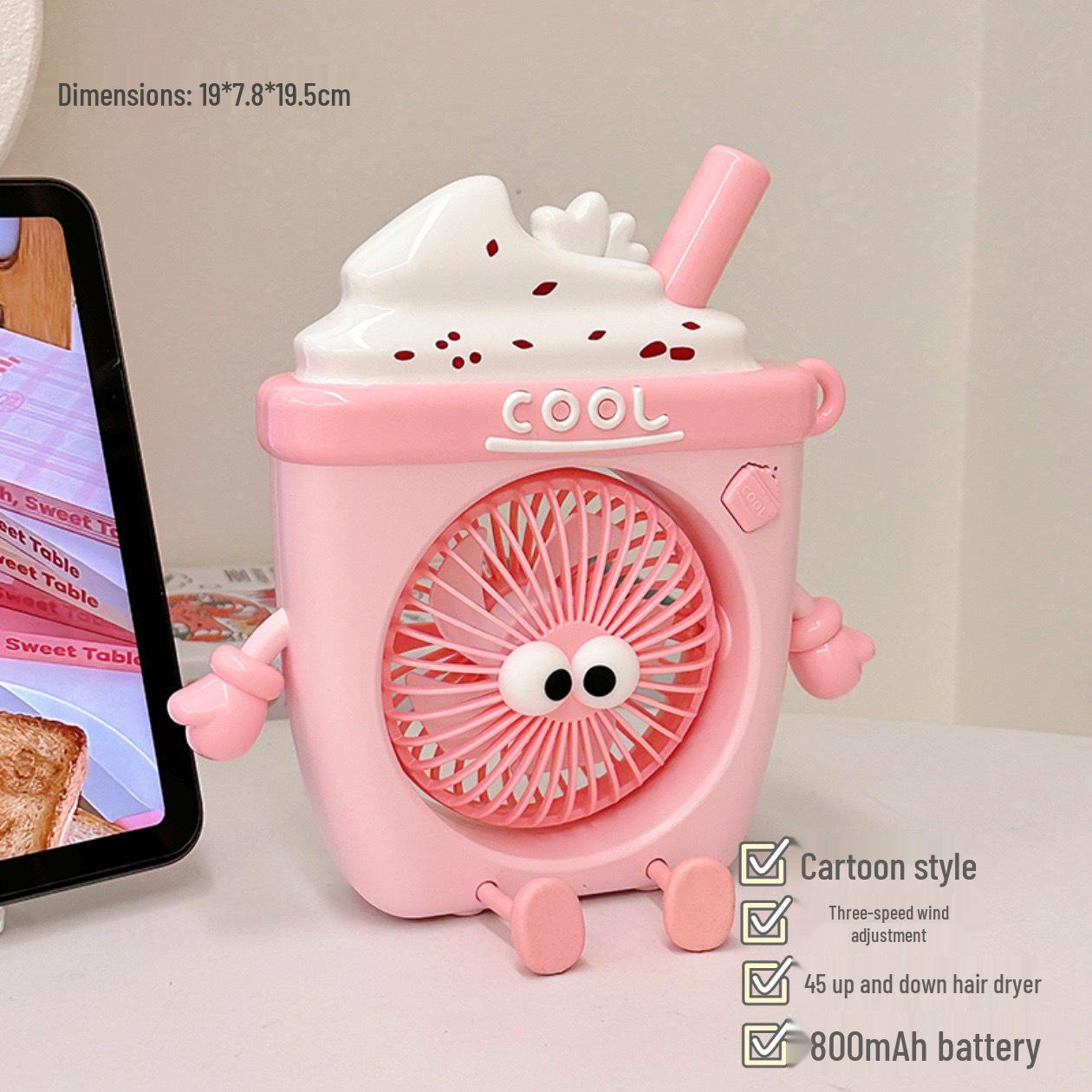 

USB Portable Ice Cream Cartoon Desktop Fan - Cute Mini Electric Fan Refer to details