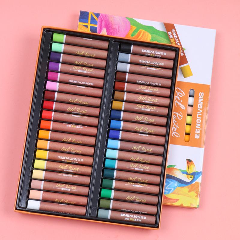 Lion Heavy Color Oil Pastels Crayons - 24 or 36 Colors for Student and Children's Art.