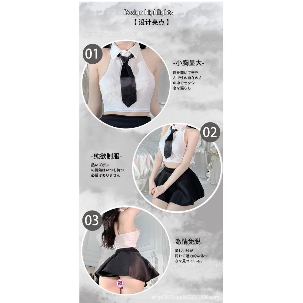Domila Sex Underwear Uniform Seduction Student Wear Wholesale Sex Uniform Passion Sexy Secretary Split