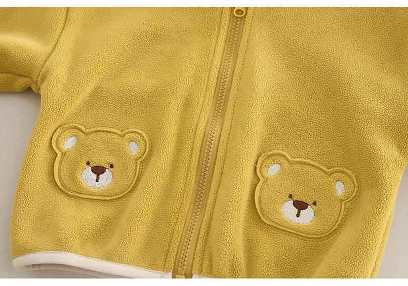 2025 Spring/Autumn Baby Cartoon Double-Sided Fleece Hooded Jacket for Boys & Girls