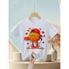 European Sizes Soft Breathable Valentine Basketball Heart Drip Sport Valentines Day T-Shirt for Kids | Boys & Girls Graphic Tee - Round Neck