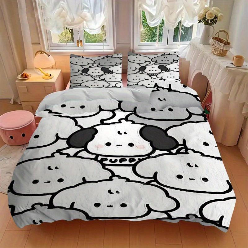 3pcs Cute Puppy Print Bedding Set, Breathable and Soft, Suitable for All Seasons, Ideal for Home Use, Suitable for Bedroom Decor yy250821236