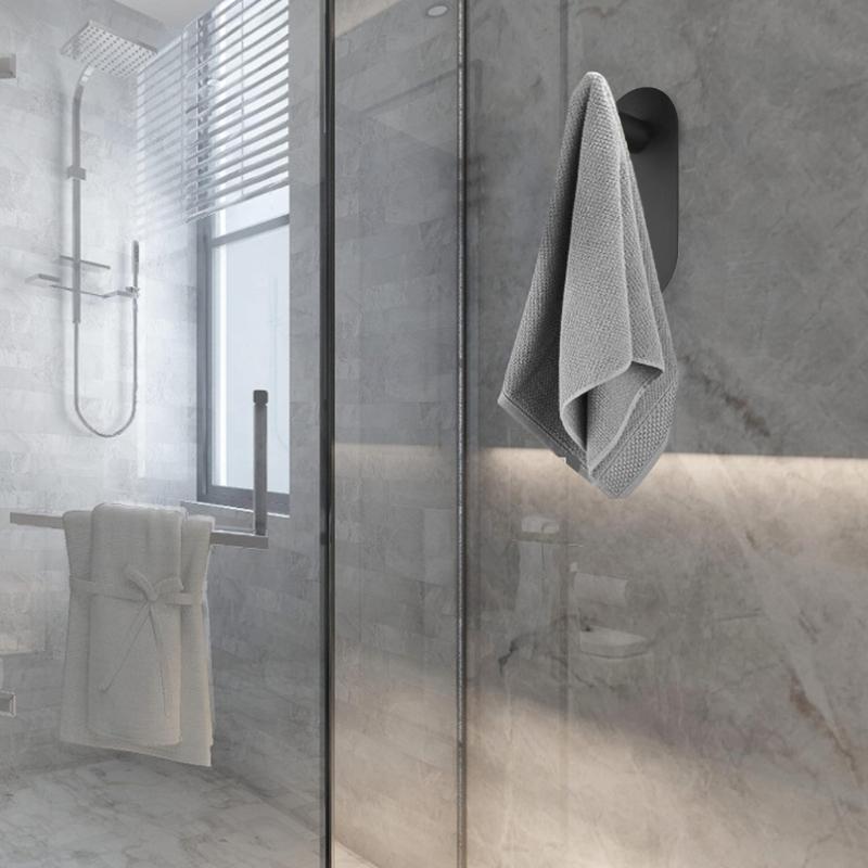 Waterproof Stainless Steel Adhesive Shower Hook Rustproof Bathroom Wall Hook for Towel Bathrobe
