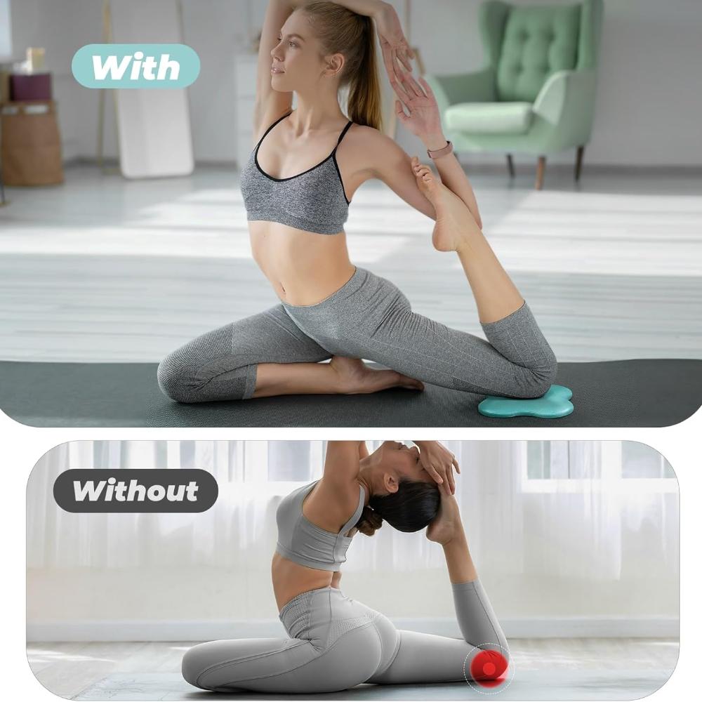 2PCS Yoga Knee Pads Extra Thick, Yoga Kneeling Pad for Pilates Exercise, 13/16 Inches Cushion Knees Elbow Mat Supplies for Women Men Fitness Travel