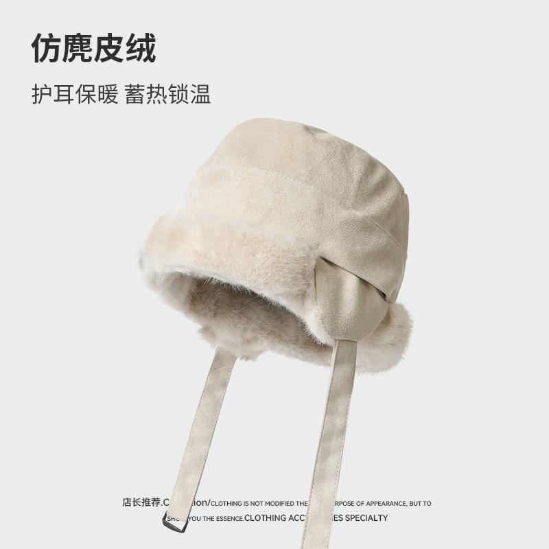 Imitation Rabbit Fur Big Head Circumference Bucket Hat Autumn and Winter Plush Versatile Show Small Face Warm Thickened Fashion Basin Hat