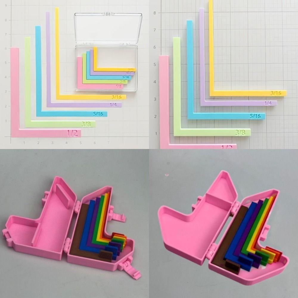 5/7pcs Color-coded Paper Crafting Alignment Guides Paper Positioning Rulers Set Card Making