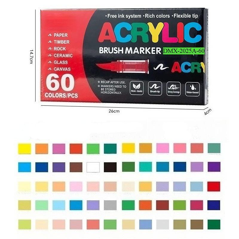 12-120 Colors Acrylic Paint Pens Markers Brush Tip Paint Markers For Rock Painting Wood Canvas Stone,Christmas Gift DIY Crafts