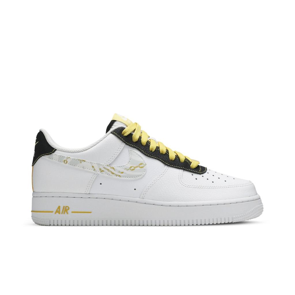 Nike Air Force 1 '07 LV8 'Gold Links Zebra Print' (Unisex) White / Saturn Gold / Black / Photon Dust Skate Shoes DH5284 100
