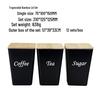 Bamboo Lid Tin Box for Sugar, Tea, and Coffee In Minimalist Style