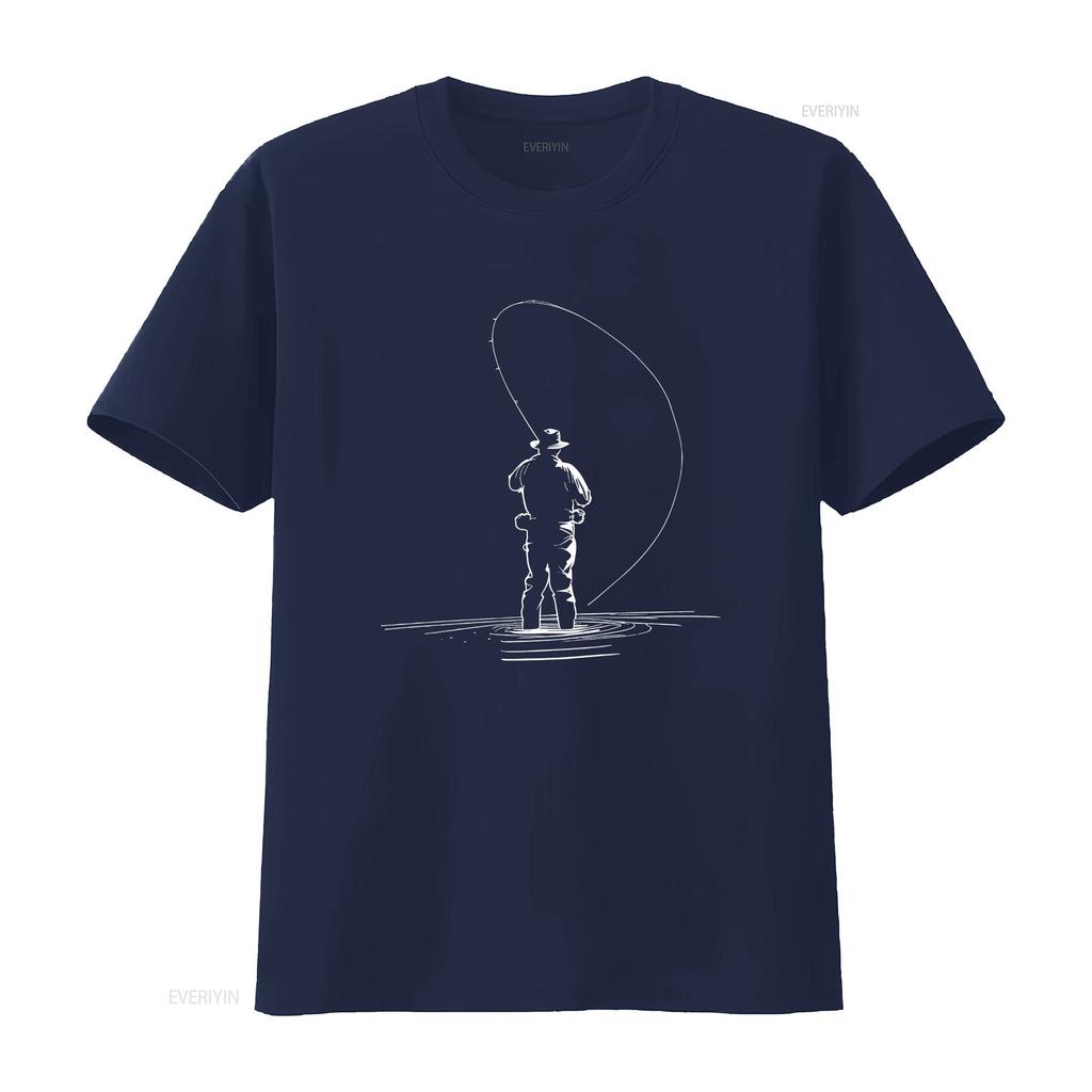 Fly Fishing T Shirt for Fisherman Outdoorsman Outdoors Hunting Sportsman Vintage Washed Unisex Fashion Designer Clothes