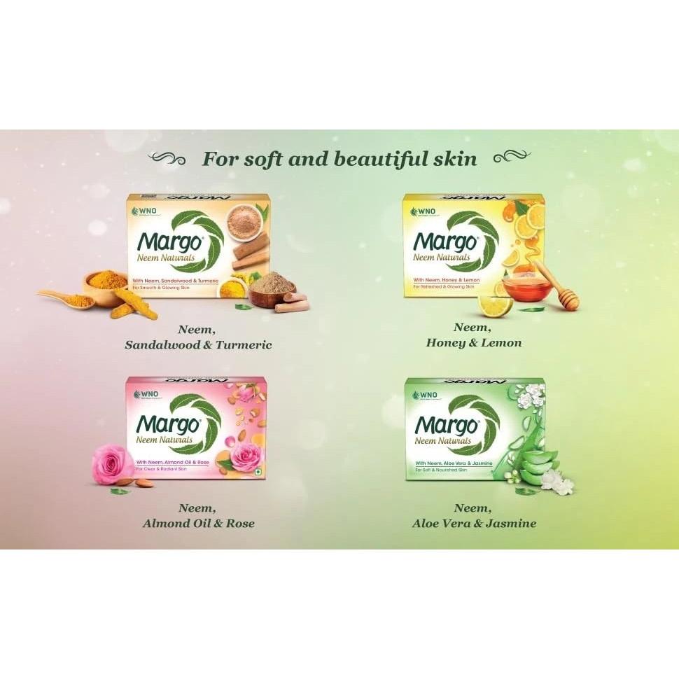 Margo Neem Naturals Zeep Voor Een Heldere, Gladde Huid Pak van 5x100g Per Pak