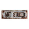 Custom Vintage Rustic Metal Sign Weathered Brown White Wall Decor Ornament
