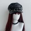 Dark Retro Rivet Punk Cap Lolita Cool Painter Hat Halloween Decoration Gothic Spike Cap  Mens Women