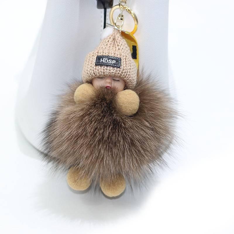 Doll Plush Sleep Ball Key Chain Bag Pendant Cute Decoration Ornament Toy Gift