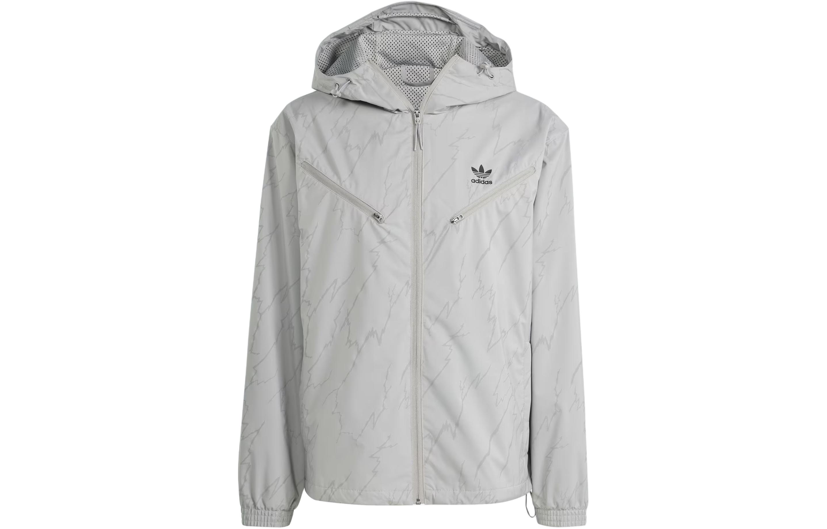 Adidas Originals Montreal Print Windbreaker Jackets & Coats Men s Pure Quality Gray IS2811 XS