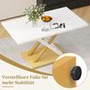 Dining Table for 4-6 People, 140x80cm, Modern Kitchen Table with Thickened Artificial Marble Tabletop and X-shaped Metal Legs