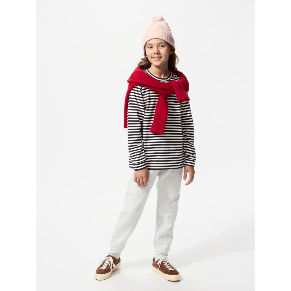 Uniqlo Kids Fleece Crew Neck T  Long Sleeve  sTripe
