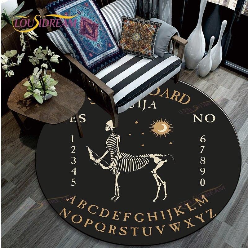 Ouija-Brett-Teppich, Fußmatte, Bodenmatte, Teppich, rund, für Zuhause, Hotel, Wohnzimmer, Fußmatten, rutschfester Teppich