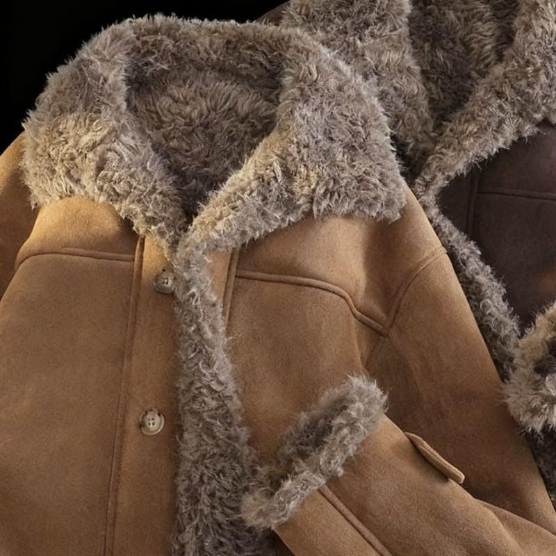 Men's High-End Lambswool Leather Motorcycle Jacket for Autumn/Winter