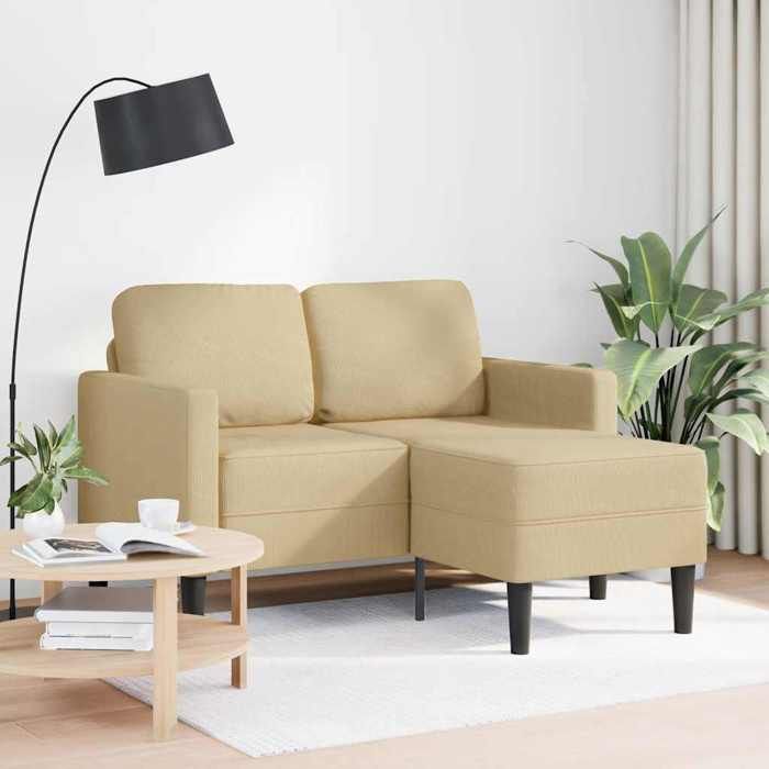 VidaXL 2-seater Sofa with L-shaped Chaise Lounge Grey-green 125 Cm Linen, 2-seater Bedroom Sofa, Loveseat, Two-seater Sofa 4107080
