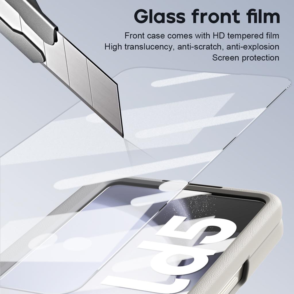 Luxury Leather With Holder Fold5 Fold6 Hinge Protector Case For Samsung Galaxy Z Fold 6 5 4 5G With Glass Screen Protector Cover