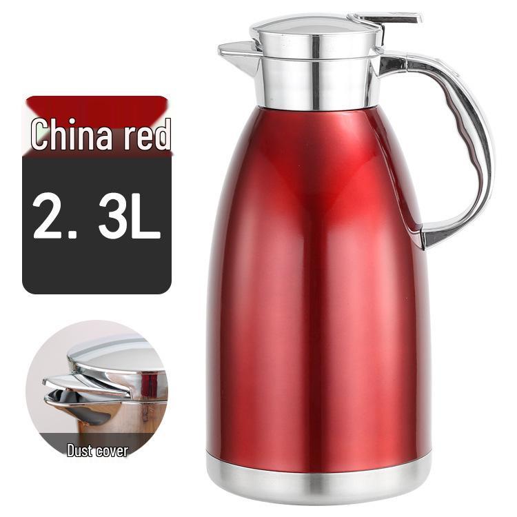 304 Rostfritt Stål Dubbelväggig Vakuumisolerad Vattenkokare, Stor Kapacitet Romersk Stil, Anpassningsbar Logotyp, Hushållstermos Gåva