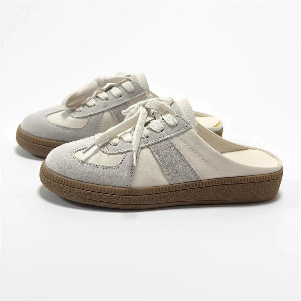 Women's Spring and Summer Flat Sports Casual Shoes Ladies Design Round Toe Half Slippers