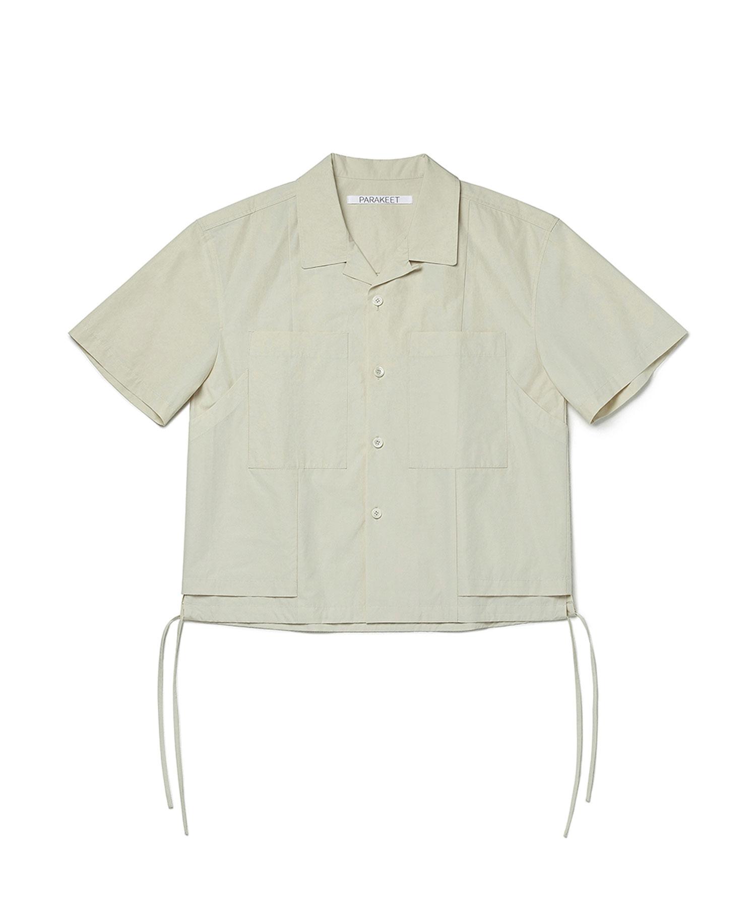 Parakeet Big Pocket Open Collar Shirt (Cream) M