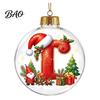 Festive Party Decor Accessories 26?Letter Acrylic Christmas Ball Ornament, 3D Crystal Style Alphabet Tree Ornaments Set Hanging Pendant, Xmas
