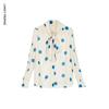 Langzi Polka Dot Scarf Collar Blouse