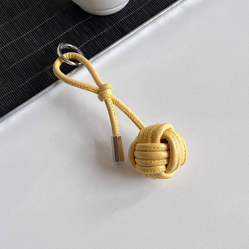 Elegant Ball Keychain Versatile Leather Phone Lanyard Bag Charms Pendant Car Key Ring Backpack Decoration Accessories Gifts