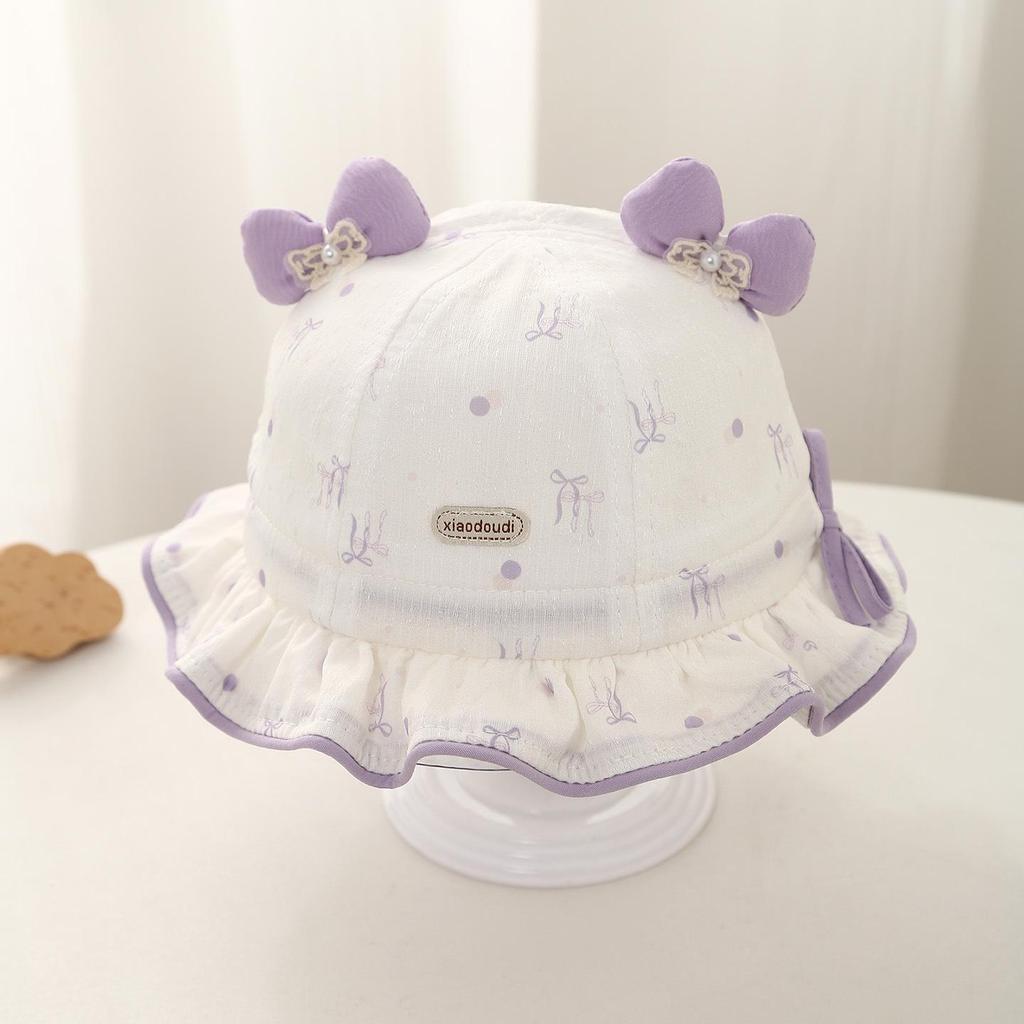 Spring Cute Princess Baby Girl Bucket Hat with Sun Protection for Infants and Toddlers