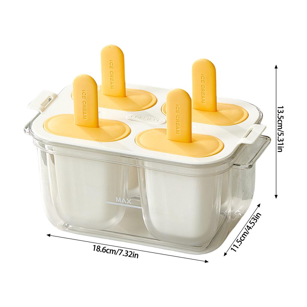 Ice Cream Maker Mold with Stick Food Grade Silicone Homemade Popsicles Mould Double Layer Ice Cubes Tray Kitchen Tool