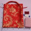 Large Capacity Canvas Flower Drawstring Bag Wrist Bag Festive Sugar Bag  New Year