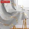 1PC Nuan Series 80% Blackout Fashionable and Minimalist Curtains with Golden and Marble Texture for Living Room Bedroom Balcony Window Home Decor