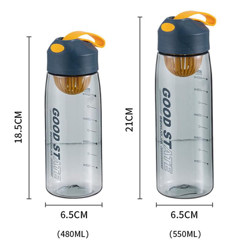 Portable Large Capacity Sports Water Cup For Women Summer Fitness Male Students Simple Plastic With Tea Strainer High Value Cup