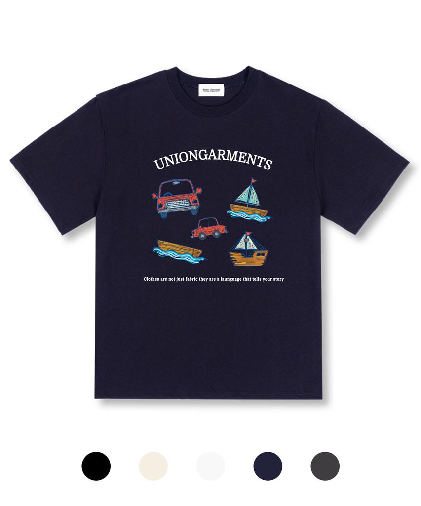 UNION GARMENTS Carship Sketch Oversized Short Sleeve T-Shirt 5 Colors