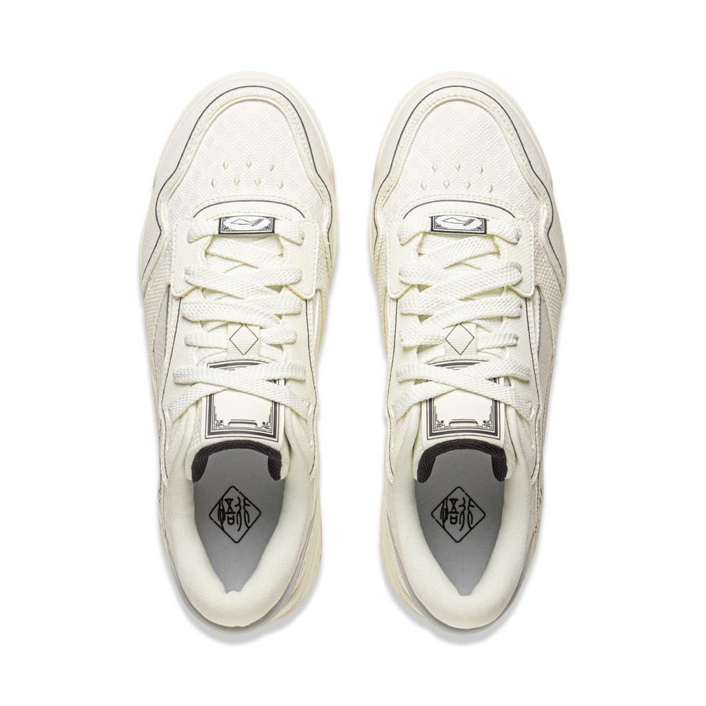 Li Ning Moon White 3 Synthetic Leather Slip Resistant Cushioning Abrasion Resistant Low Top Skateboard Shoes Men's AGCV077-4