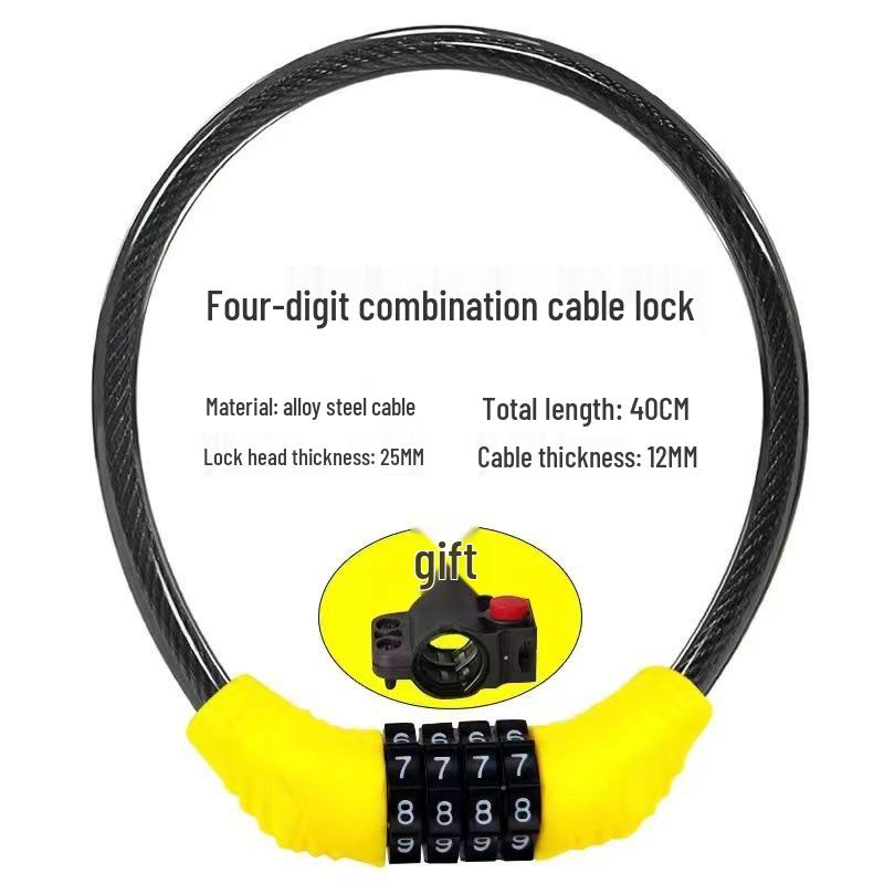 Anti-theft Combination Cable Bike Lock for Mountain & Motorcycles