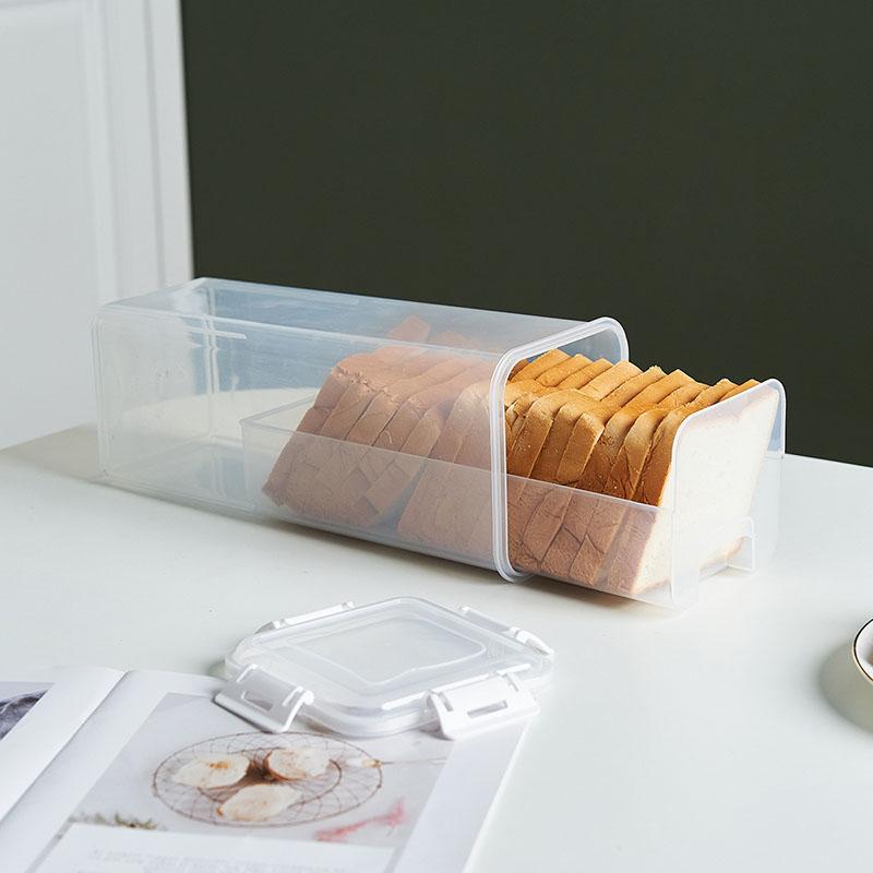 Brotbox aus Kunststoff mit dicht schließendem Deckel und Tablett, Brotaufbewahrungsbox, Aufbewahrungsbox für Sandwichbrot, Aufbewahrungsbox für Pasta, Mehrkornbehälter