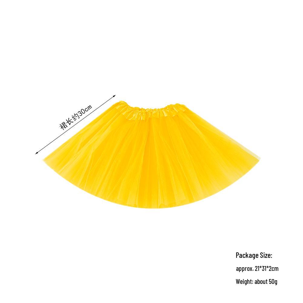 Fustă Tutu Pufos cu Trei Straturi pentru Dans, pentru Copii, cu Talie Elastică