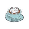 Cat On Coffee Cup Ice Cream Enamel Pin Funny Brooch Cartoons Badge For Bags Jeans Hoodies Denim Lapel Pin Jewelry Kids Best Gift