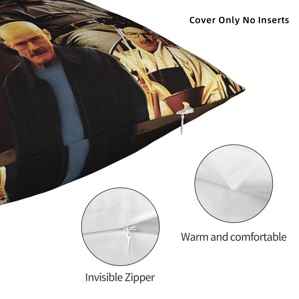 Heinsenberg walter white bb Pillow Case  Soft Pillow Cover For Living Room Bed Chair Funny Cushion Cover
