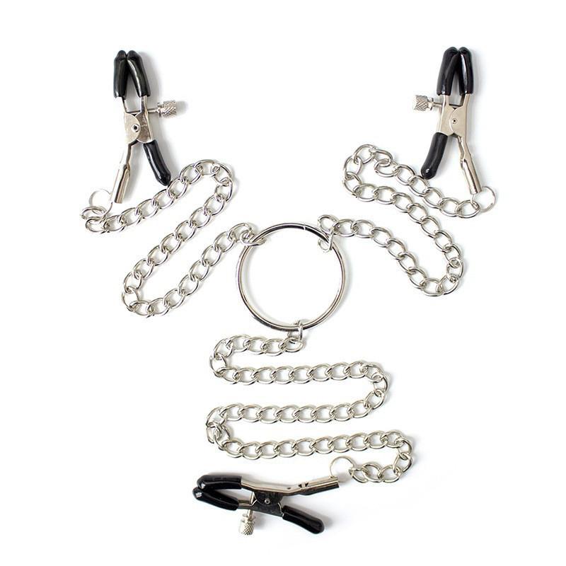 Butterfly Style For Couples Stainless Steel Metal Chain Nipple Milk Clips Breast Clip Sex Slaves Nipple Clamps Sex Toys