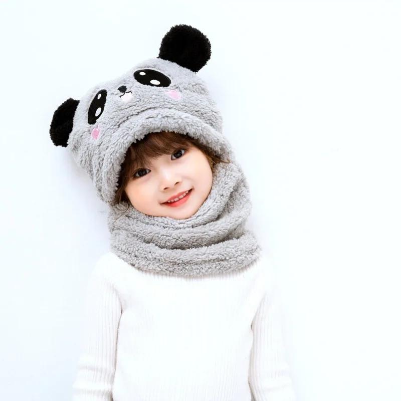 2-8 Years Old Baby Winter Hat Fleece Lined Girls Boys Infant Caps for Kids Earflap Scarf Knitted Beanie Balaclava Skull Caps