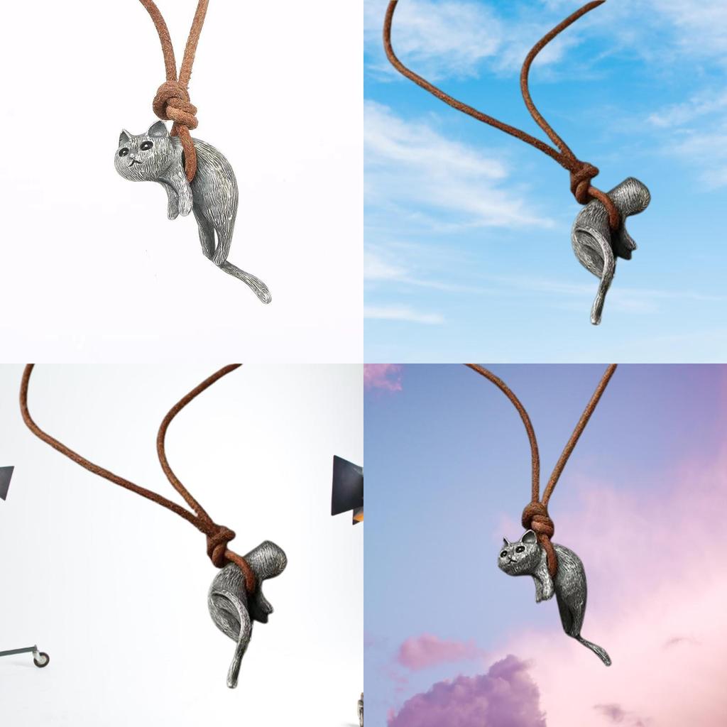 Pure Copper Retro Cat Pendant Necklace For Couples Fashionable And Cute Cat-themed Gift 75 Characters